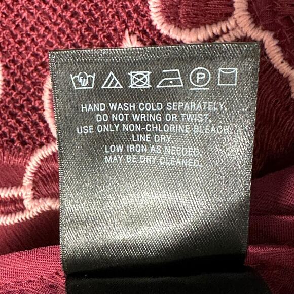 Moulinette Soeurs Anthropologie Dress Womens 6P Burgundy Ariana Lace Cocktail - Picture 8 of 9